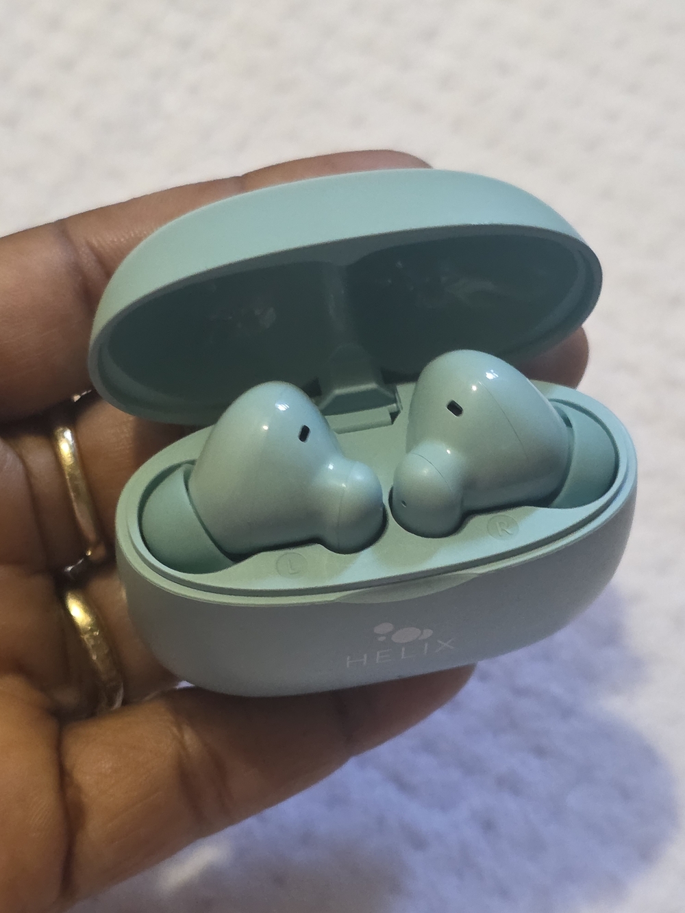 Helix Mint Green True Wireless Earbuds with Charging Case